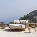 Dubai Luxury Style Sun Bathing Rattan sofa bed